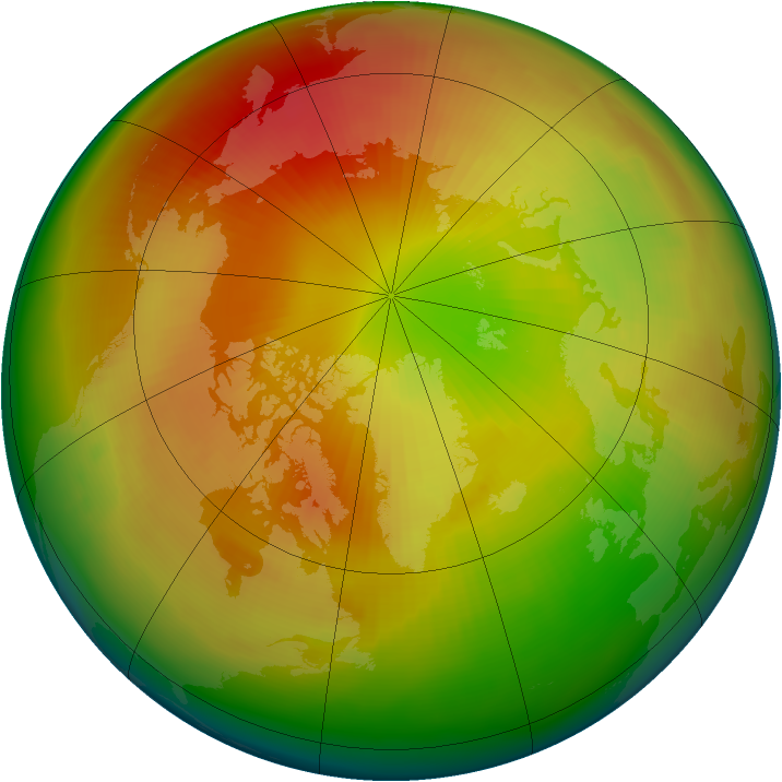 Arctic ozone map for March 1998